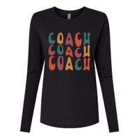 Coach Groovy Retro Colorful Design Coaching Womens Cotton Relaxed Long Sleeve T-Shirt