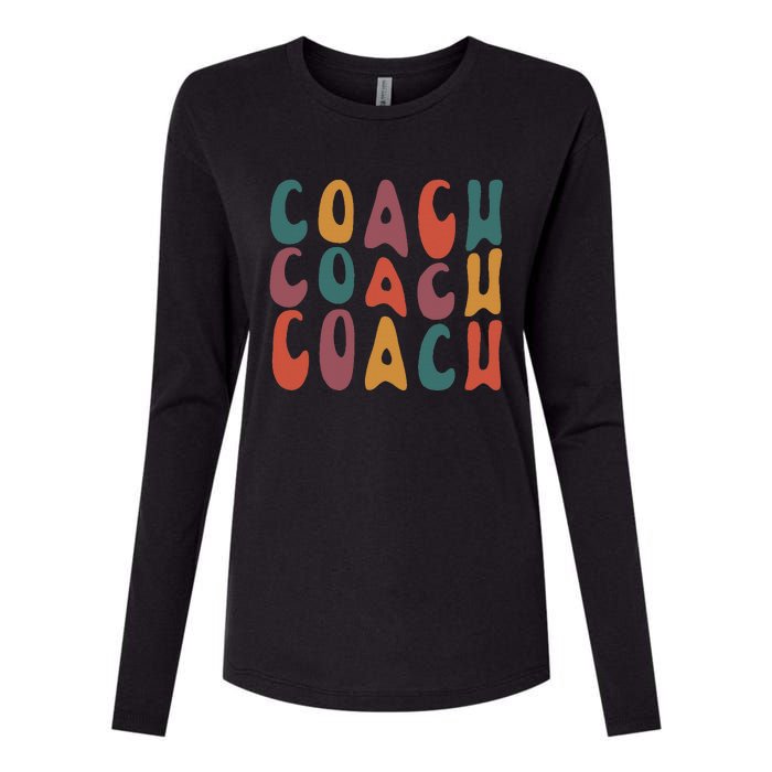 Coach Groovy Retro Colorful Design Coaching Womens Cotton Relaxed Long Sleeve T-Shirt