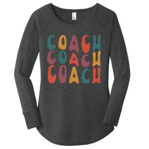 Coach Groovy Retro Colorful Design Coaching Women's Perfect Tri Tunic Long Sleeve Shirt