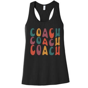 Coach Groovy Retro Colorful Design Coaching Women's Racerback Tank