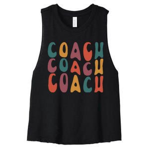 Coach Groovy Retro Colorful Design Coaching Women's Racerback Cropped Tank