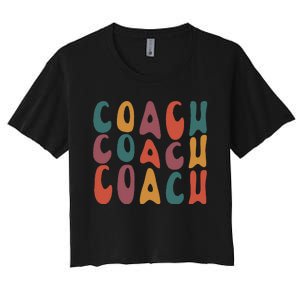 Coach Groovy Retro Colorful Design Coaching Women's Crop Top Tee