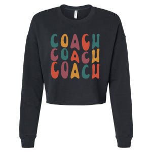 Coach Groovy Retro Colorful Design Coaching Cropped Pullover Crew