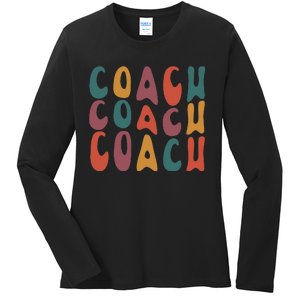 Coach Groovy Retro Colorful Design Coaching Ladies Long Sleeve Shirt