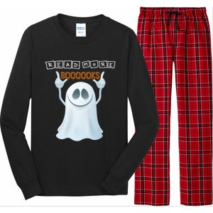 Cute Ghost Read More Boooooks Halloween Gift Long Sleeve Pajama Set