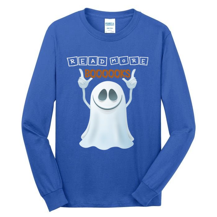 Cute Ghost Read More Boooooks Halloween Gift Tall Long Sleeve T-Shirt