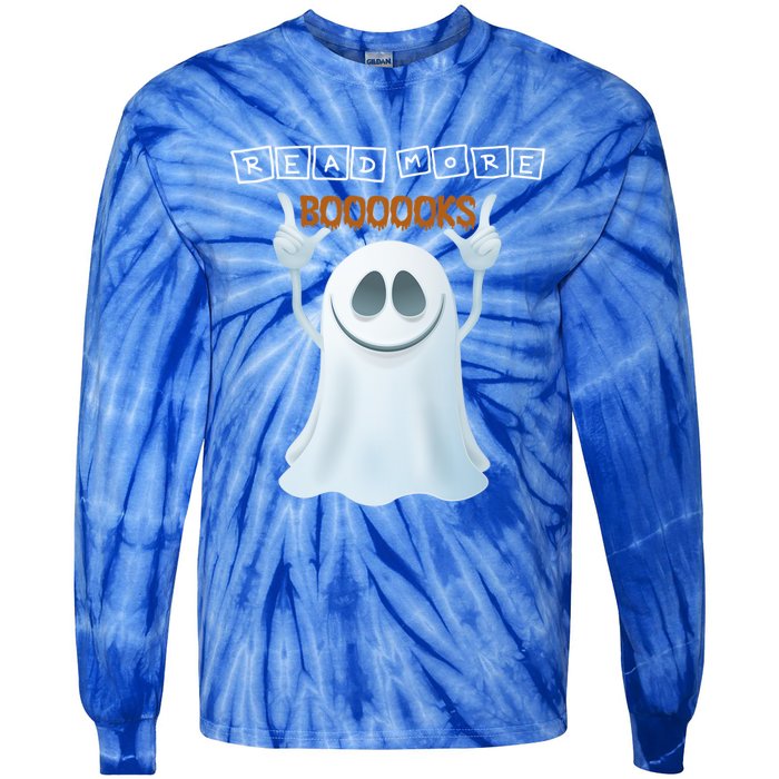 Cute Ghost Read More Boooooks Halloween Gift Tie-Dye Long Sleeve Shirt