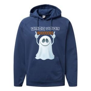 Cute Ghost Read More Boooooks Halloween Gift Performance Fleece Hoodie