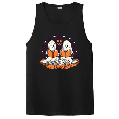 Cute Ghost Reading Books Halloween Book Cool Gift PosiCharge Competitor Tank