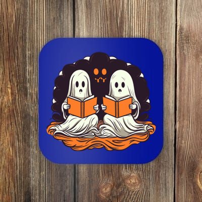 Cute Ghost Reading Books Halloween Book Cool Gift Coaster