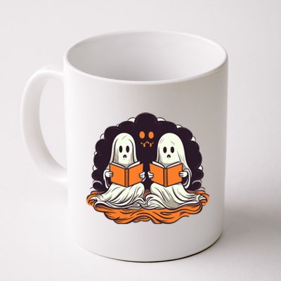 Cute Ghost Reading Books Halloween Book Cool Gift Coffee Mug