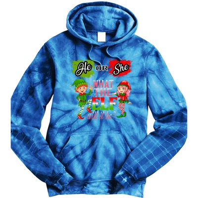 Christmas Gender Reveal He Or She What The Elf Will It Be Meaningful Gift Tie Dye Hoodie