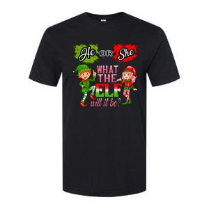 Christmas Gender Reveal He Or She What The Elf Will It Be Meaningful Gift Softstyle CVC T-Shirt