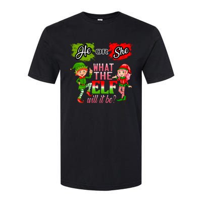 Christmas Gender Reveal He Or She What The Elf Will It Be Meaningful Gift Softstyle CVC T-Shirt