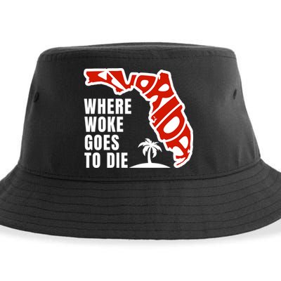 Conservative Governor Ron Desantis Quote:Florida Is Where Woke Goes To Die Sustainable Bucket Hat