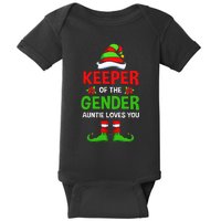 Christmas Gender Reveal Aunt Cute Elf Keeper Of The Gender Baby Bodysuit