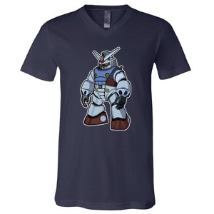 Cool Gundam Robot V-Neck T-Shirt