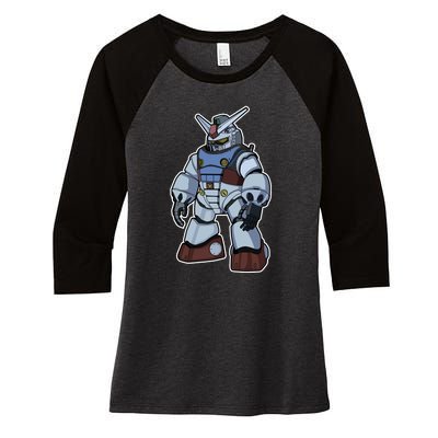 Cool Gundam Robot Women's Tri-Blend 3/4-Sleeve Raglan Shirt