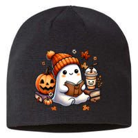 Cute Ghost Reading Book Lovers Halloween Ghost Coffee Women Sustainable Beanie