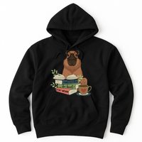 Capybara Glasses Reading Books Capybara Nerd Bookworm Hoodie