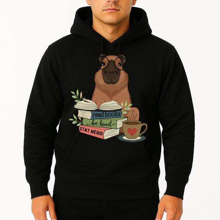 Capybara Glasses Reading Books Capybara Nerd Bookworm Hoodie
