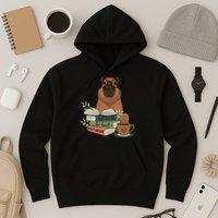 Capybara Glasses Reading Books Capybara Nerd Bookworm Hoodie