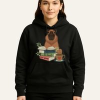 Capybara Glasses Reading Books Capybara Nerd Bookworm Hoodie