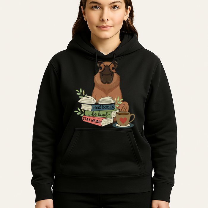 Capybara Glasses Reading Books Capybara Nerd Bookworm Hoodie