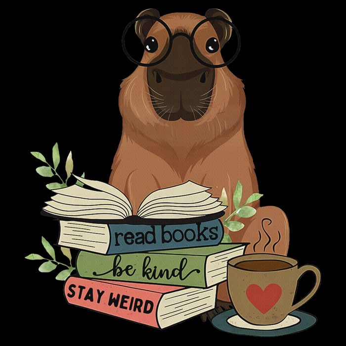 Capybara Glasses Reading Books Capybara Nerd Bookworm Hoodie