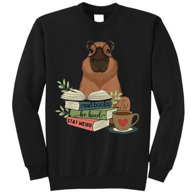 Capybara Glasses Reading Books Capybara Nerd Bookworm Sweatshirt