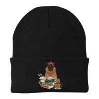 Capybara Glasses Reading Books Capybara Nerd Bookworm Knit Cap Winter Beanie