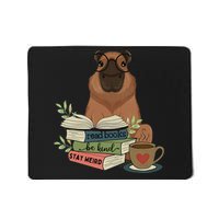 Capybara Glasses Reading Books Capybara Nerd Bookworm Mousepad