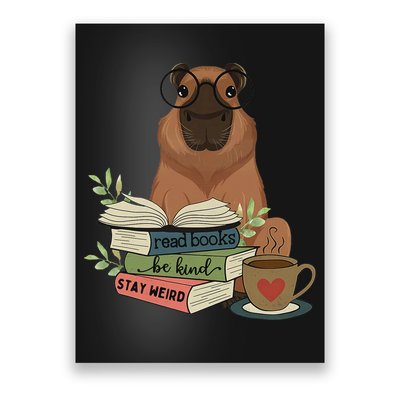 Capybara Glasses Reading Books Capybara Nerd Bookworm Poster