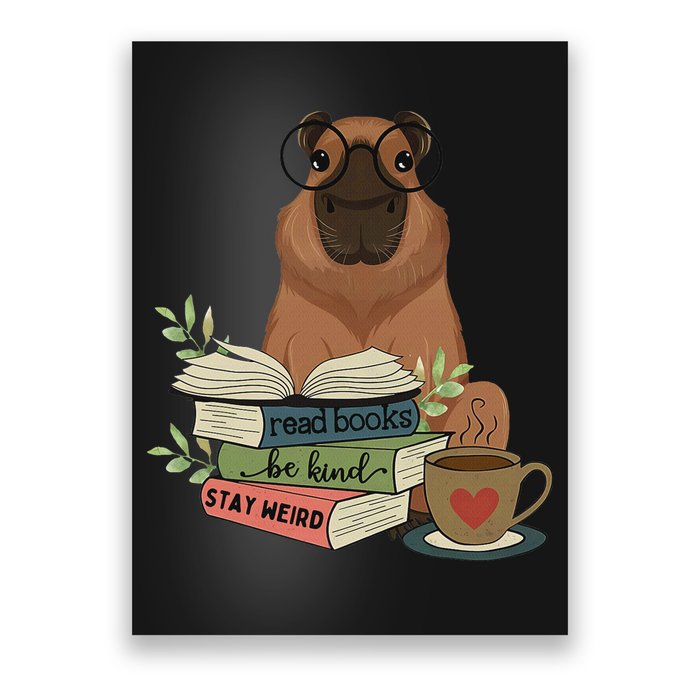 Capybara Glasses Reading Books Capybara Nerd Bookworm Poster