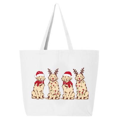 Christmas Golden Retriever Christmas light 25L Jumbo Tote