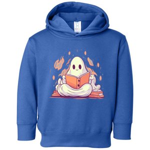 Cute Ghost Reading Books Meaningful Gift Toddler Hoodie