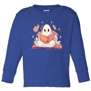 Cute Ghost Reading Books Meaningful Gift Toddler Long Sleeve Shirt