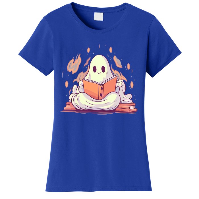 Cute Ghost Reading Books Meaningful Gift Women's T-Shirt