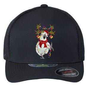 Cockatoo Gorgeous Reindeer Christmas Tree Light Xmas Cute Gift Flexfit Unipanel Trucker Cap