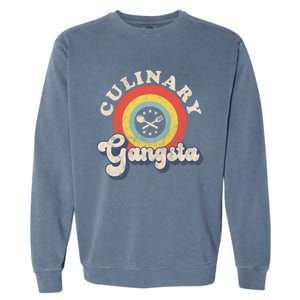 Culinary Gangster Retro Cooking Chef Funny Gift Garment-Dyed Sweatshirt