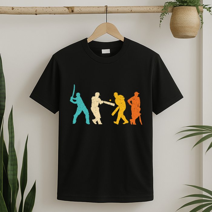 Cricket Gifts Retro Vintage Colors Cricket Players T-Shirt