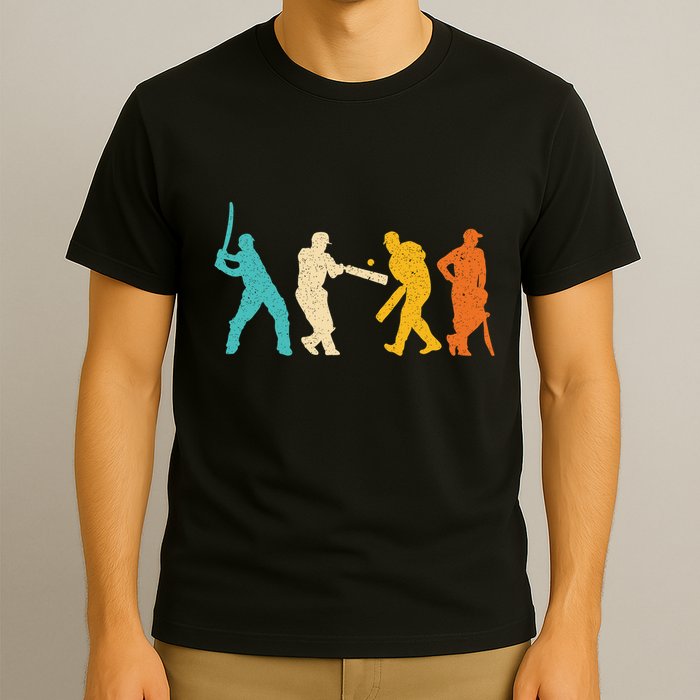 Cricket Gifts Retro Vintage Colors Cricket Players T-Shirt