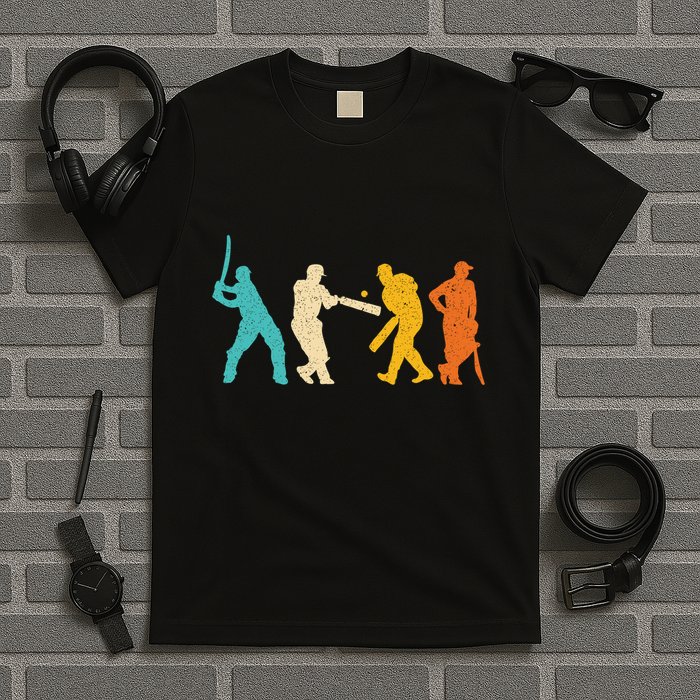 Cricket Gifts Retro Vintage Colors Cricket Players T-Shirt