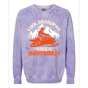 Cool Grandpas Ride Snowmobiles Funny Snowmobile Dad Grandpa Gift Colorblast Crewneck Sweatshirt