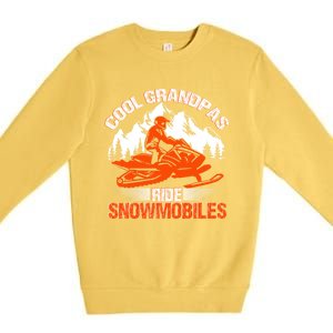 Cool Grandpas Ride Snowmobiles Funny Snowmobile Dad Grandpa Gift Premium Crewneck Sweatshirt