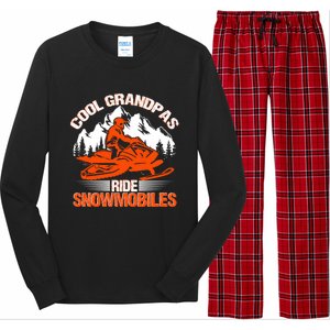 Cool Grandpas Ride Snowmobiles Funny Snowmobile Dad Grandpa Gift Long Sleeve Pajama Set