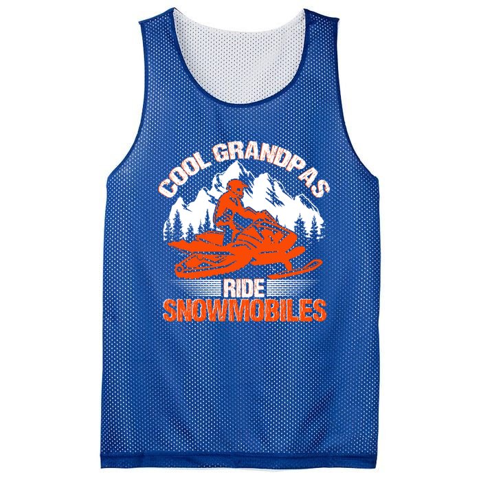 Cool Grandpas Ride Snowmobiles Funny Snowmobile Dad Grandpa Gift Mesh Reversible Basketball Jersey Tank