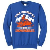 Cool Grandpas Ride Snowmobiles Funny Snowmobile Dad Grandpa Gift Tall Sweatshirt