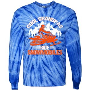 Cool Grandpas Ride Snowmobiles Funny Snowmobile Dad Grandpa Gift Tie-Dye Long Sleeve Shirt