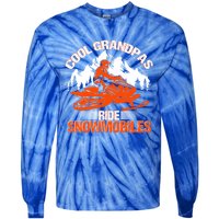 Cool Grandpas Ride Snowmobiles Funny Snowmobile Dad Grandpa Gift Tie-Dye Long Sleeve Shirt